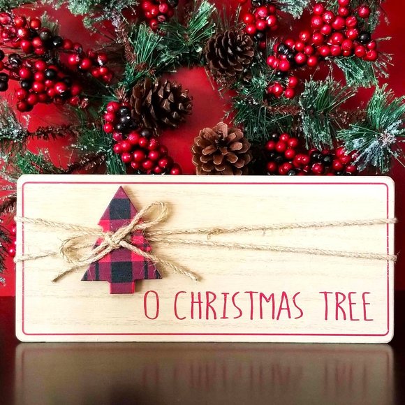 Wooden Block Sign, Christmas Holiday, Home Décor. "O Christmas Tree" - Picture 1 of 5